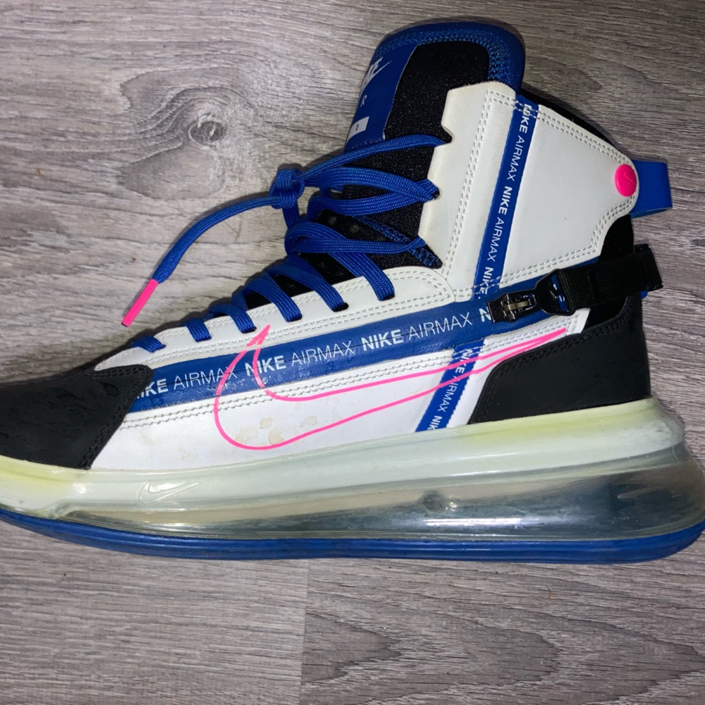 NIKE AIR MAX 720 SATURN WHITE/BLACK-BLUE AO2110-101 FOR SALE Pre-owned